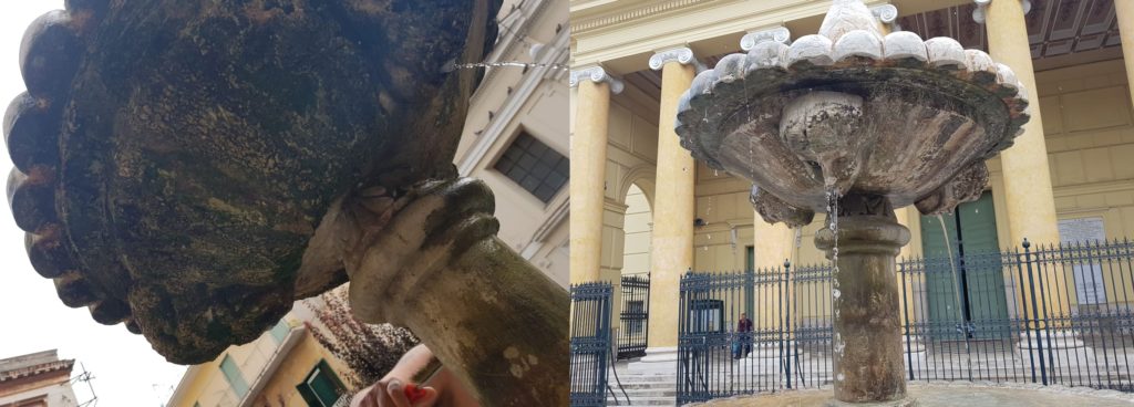 prima e dopo la pulizia piazza duomo fontana